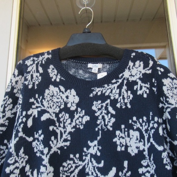 Relist 2/23❌ Croft & barrow crew neck sweater floral like print & metallic XXL - Picture 10 of 17
